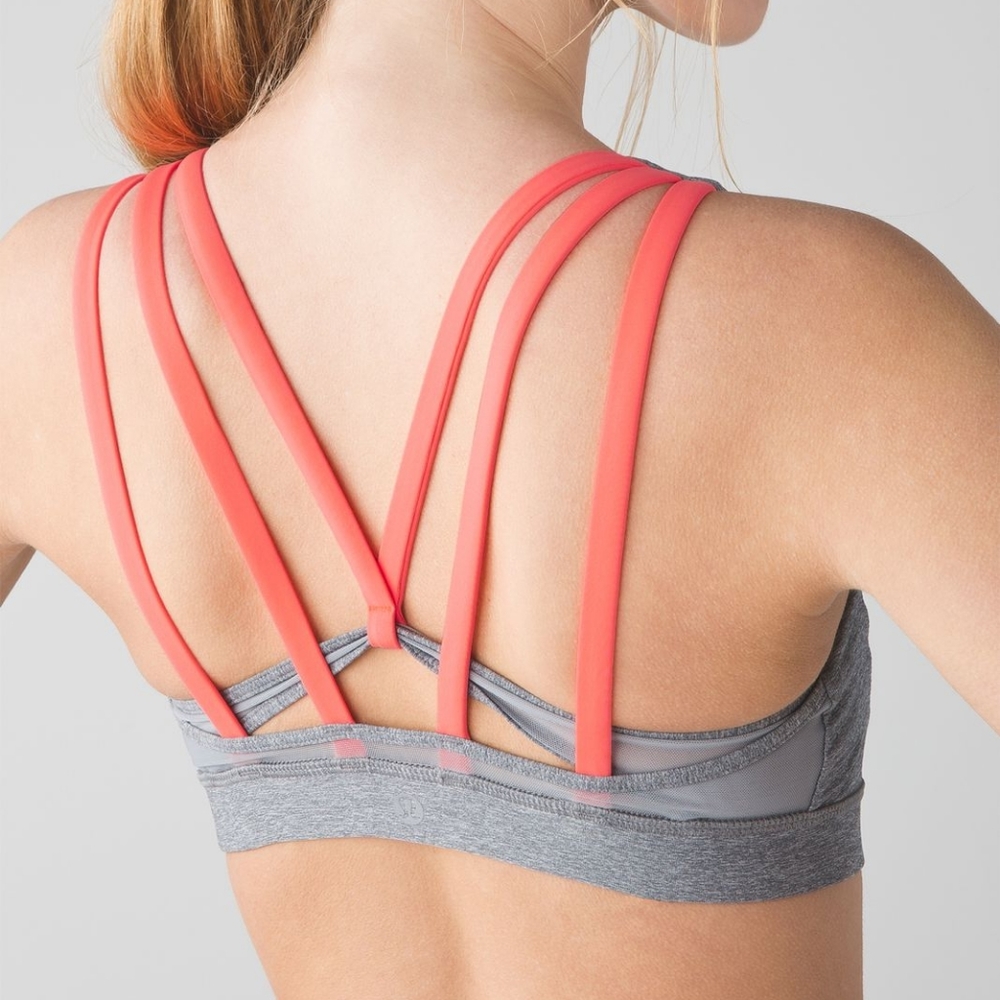 Lululemon Size 6 Energy Bra Exhale Heathered Slate Battleship Very Light Flare
